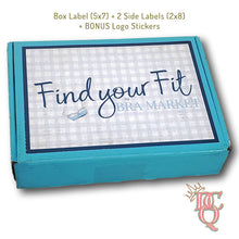 Load image into Gallery viewer, Die Cut Queen's custom shaped Box Labels, 2 Side Labels + BONUS Logo Stickers created for The Happy Girls Subscription Box at www.thebramarket.com