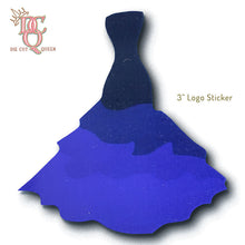 Load image into Gallery viewer, Die Cut Queen's custom shaped design of dress Logo Stickers for Complete Luxury Box at www.completeluxurybox.com