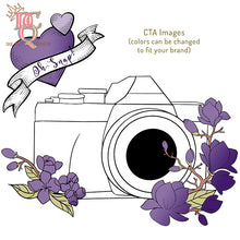 Load image into Gallery viewer, Die Cut Queen's Call to Action Labels (Snap, Tag & Share) for inside lid of box