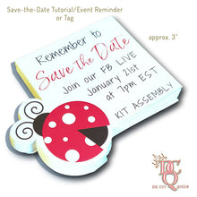 Load image into Gallery viewer, Die Cut Queen's Elevate Your Box Starter Bundle: custom shaped 3" Save-the-Date Reminder or Tag