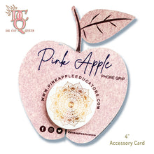 Load image into Gallery viewer, Die Cut Queen's custom shaped 4" Accessory Card to hold Phone Grips for Pink Apple Educators at www.pinkappleeducators.com
