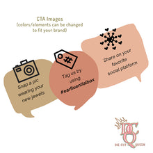 Load image into Gallery viewer, Die Cut Queen's Call to Action Labels (Snap, Tag & Share) for inside lid of box