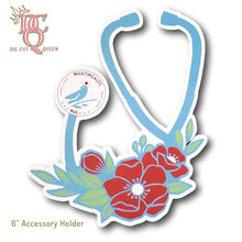 Load image into Gallery viewer, Die Cut Queen's custom shaped 6" Accessory Card to hold stethoscope charms for Nightingales Mail at www.nightingalesmail.com