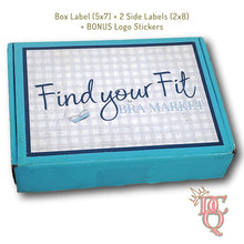 Load image into Gallery viewer, Die Cut Queen&#39;s custom shaped Box Labels, 2 Side Labels + BONUS Logo Stickers created for The Happy Girls Subscription Box at www.thebramarket.com
